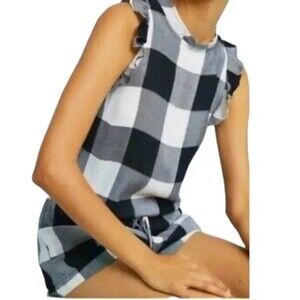 Cloth & Stone Romper Size S Checkered White/Black